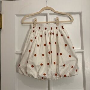 ASOS White Cotton Polka Dot Bubble Hem Skirt